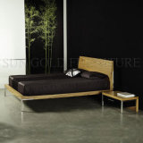 Modern Wooden Bed with Metal Leg (SZ-BF172)