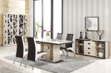 Modern Dining Table with Temper Glass Top MDF Base (CT-118)