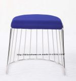 Dining Restaurant Stackable Chrome Blue Wire Dining Bar Stools
