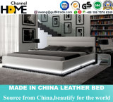 King Size Leather Modern Leather Bed with LED Light (HC565)