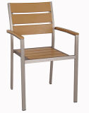 Outdoor Aluminum Plastic Wood Restaurant Dining Chairs (PWC-15501)