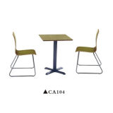 Metal Frame Square Restaurant Dining Table and Chair Set