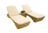 Garden Furniture/Rattan Chaise Lounge/Double Wicker Sun Lounger