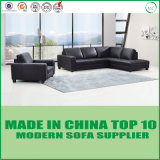 Divani Sectional Chinese Furniture Black Modern Leather Sofa