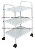 3 Layers Glass and Iron of Hairdressing Trolley Tools Table