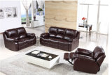 Classic and Traditional Living Room Set Real Leather Recliner Upholstered Sofa