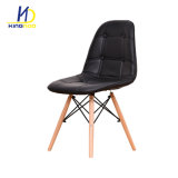 PU Leather Probability Eams Plastic Dining Chair Replica with Wooden Leg