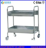 Hospital Furniture Stainless Steel Crooked Handle Medical Delivery Cart/Trolley