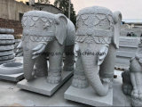 Stone Animal Sculpture Carving Grey Granite Large Elephant Statues From Factory Directly