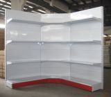 Supermarket Inner Corner Wall Shelf with Plain Back Panel
