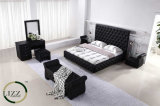 Modern Chesterfield Design Double Leather Bed