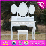 New Design Youth White Folding Wooden Dressing Table W08h076