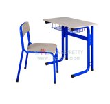 Single Student Desk and Chair for University Classroom Furniture with Metal Frame