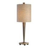 Fabric Shade Tapered Body with Marble Base 1 Light Table Lamp