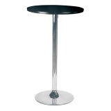 Manufacturer Black Round Bar Table with Round Chromed Base (FS-206)