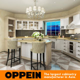 Oppein Traditional White Solid Wood Kitchen Cabinet with Island (OP15-S15)