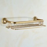 Flg Wall Mounted Bathroom Bath Rack with Solid Brass