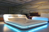 New Leather Bed Sell LED Lights Leather Bed Export Double Bed (M-X3717)
