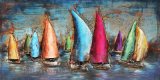 Museum Quality 3D Metal Wall Art Oil Painting for Sailing