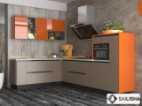 Orange Grey Modern Home Hotel Furniture Island Wood Kitchen Cabinet