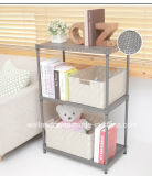 New Adjustable 3 Tiers Powder Coating Perforated Metal Book Shelving for Home