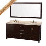 Fed-1917 Hot Sales Marble Top Double Sinks Bathroom Furniture