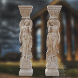 Hand Carved Sculpture Marble Column for Decoration