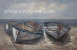 Handmade Boat and Ship Canvas Oil Painting for Home Decor