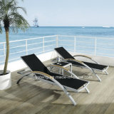 Aluminum Frame + Teak Arm Lounge / Cheap Beach Chaise Lounge by Wholesale (YTF393)