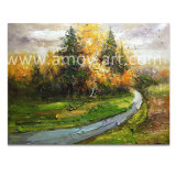 Landscape Oil Painting Tree and Road From China