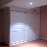 Customised Phywood Wardrobes with Leather Sliding Door