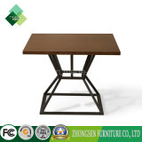 New Model Steel Frame Solid Wood Top Square Coffee Table