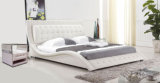 Hot Sale Modern Style Furniture Tufted Headboard Leather Bed