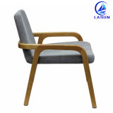 Manufacture Comfy Fabric Cushion Wood Like Sofa Metal Chair