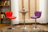Faux Leather Kitchen Bar Stools with Chrome Gas Cylinder Swivel Bar Chair Vanity Stools