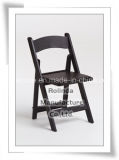 Black Elegant Wood Padded Wedding Folding Chair