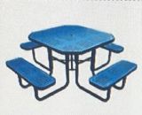 46-Inch Octagonal Metal Picnic Table Stamped