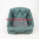 2018 Customized Green Fake Linen Pet Products Rectangle Square Couch Dog Bed