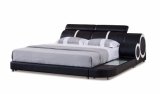 French Modern Black Furniture Modern Leather Bed