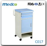 Medical Bedside Table Drawer Furniture, Hospital ABS& Metal Bedside Cabinet