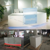 White with Green in The Middle Office Furniture Reception Desk/Front Desk