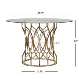 Stainless Steel Frame Tempering Glass Round Dining Table