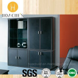 Fashionable Style Leather Filing Cabinet with Glass Door (G07)