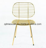 Gold Plated Wire Chair Contracted and Contemporary Plating Powder Spraying High Quality Internal and External Wire Furniture Metal Dining Chair (M-X3696)