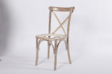 Vintage Limewash Cross Back Chair with Cushion, Distressed X Back Chair