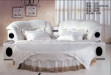 Elegant White Soft Round Bed (9918)