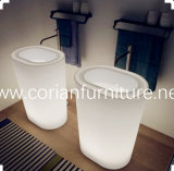 LED Lighted Corian Hi Macs Bathroom Standing Basin