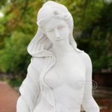Great Quality White Marble Lady and Child Figure Statue Sculpture