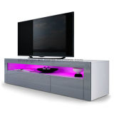 New UV Glass Corner LED Light TV Stand Furniture Design