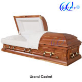 Elegant Painted Customized Velvet Adult Lumber Coffin Casket